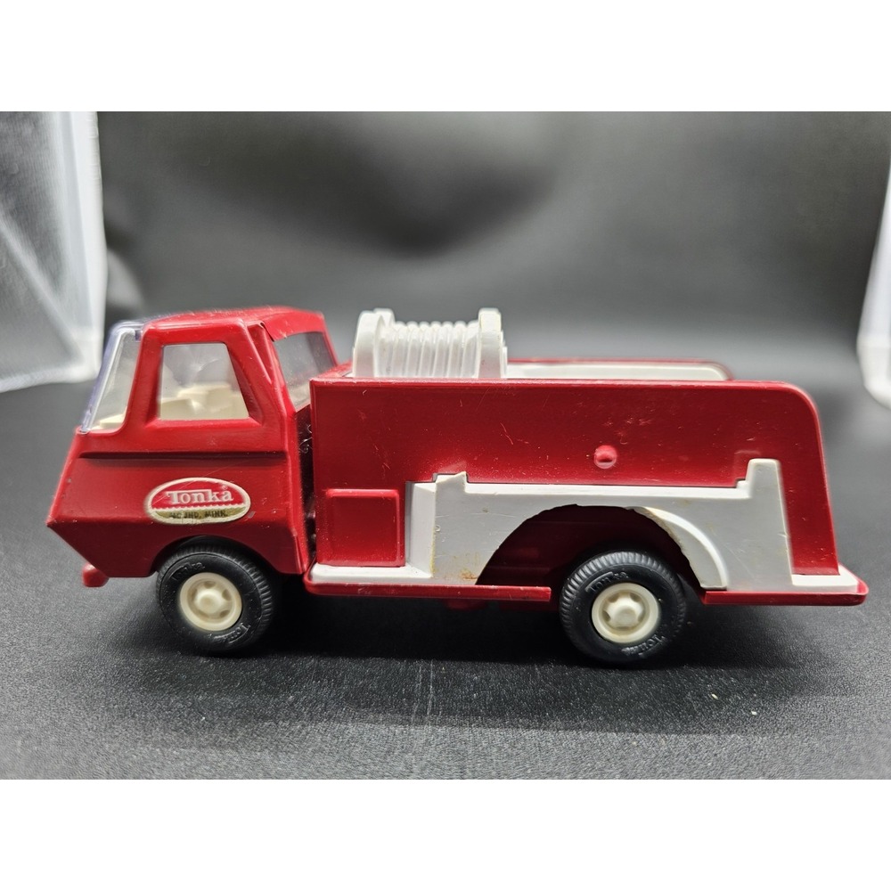 Vintage‎ 1970's Tonka Fire Truck Emergency Pumper Red Pressed Steel - No Ladders